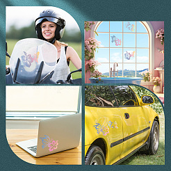 9Pcs 3 Styles PET Adhesive Waterproof Stickers&nbsp;STIC-GF0001-23C