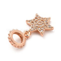 Rack Plating Brass Micro Pave Cubic Zirconia European Dangle Charms&nbsp;KK-K270-11RG