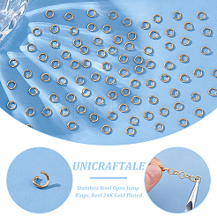 300Pcs 304 Stainless Steel Open Jump Rings&nbsp;STAS-UN0058-56G-01
