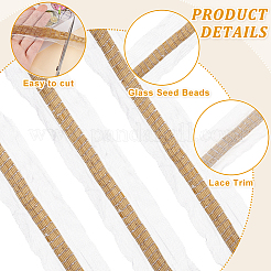 2 Yards 9-Row Glass Seed Beaded Lace Trim&nbsp;OCOR-FG0002-60A