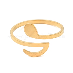 304 Stainless Steel Open Cuff Rings for Women&nbsp;RJEW-N048-05G