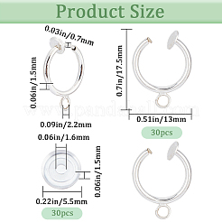 30Pcs Brass Clip-on Hoop Earring Findings&nbsp;KK-SP0001-24S