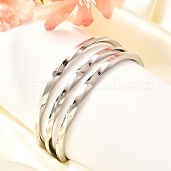 Non-Tarnish 304 Stainless Steel Cuff Bangles&nbsp;BJEW-K222-02P