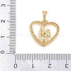 Valentine's Day Brass Micro Pave Cubic Zirconia Pendants&nbsp;KK-H273-46G-01