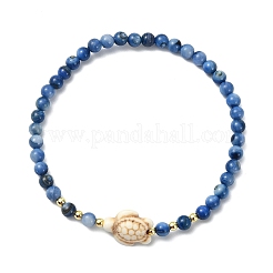 Dyed Natural Freshwater Shell & Synthetic Turquoise Beaded Stretch Bracelets for Women&nbsp;BJEW-JB13883