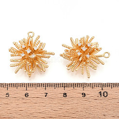 Brass Micro Pave Cubic Zirconia Pendants&nbsp;KK-N263-127G