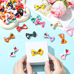 100Pcs 10 Colors Strawberry Pattern Ployester Bowknots Ornament Accessories&nbsp;AJEW-CJ0001-72