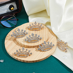 6Pcs 2 Colors Crown Alloy Crystal Rhinestone Brooch&nbsp;JEWB-FH0001-67