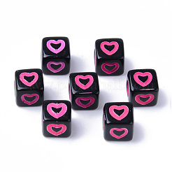 Opaque Black Acrylic European Beads&nbsp;MACR-S273-51D-02