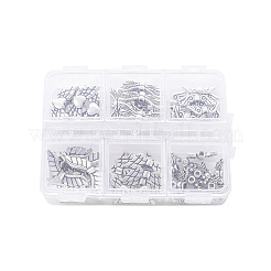 6 Styles Tibetan Style Alloy Wing Beads&nbsp;TIBEB-YW0001-03AS
