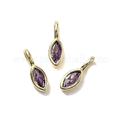 Horse Eye Brass Micro Pave Cubic Zirconia Charms&nbsp;KK-C134-17B