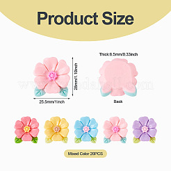 20pcs Opaque Resin Cabochons&nbsp;RESI-TADJ0001-08D