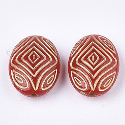 Oval Plating Acrylic Beads&nbsp;X-PACR-Q102-78D