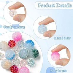 DIY Round Iridescent Transparent Resin & Frosted Acrylic Beads Jewelry Making Findings Kits&nbsp;DIY-YW0009-40