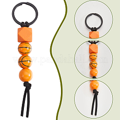 7Pcs 7 Colors Wooden Keychain&nbsp;KEYC-SP0001-08