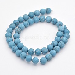 Synthetic Turquoise Round Beads Strands&nbsp;G-G735-13F-6mm