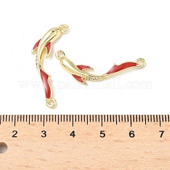 Brass Micro Pave Clear Cubic Zirconia Connector Charms&nbsp;KK-C104-17G