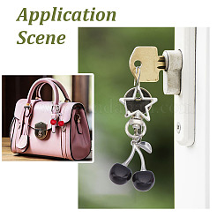 4Pcs 2 Colors Cherry Alloy Enamel Pendant Decorations&nbsp;HJEW-GO00111