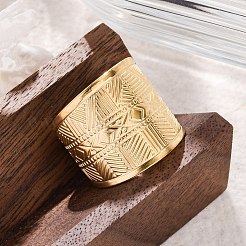 304 Stainless Steel Cuff Rings for Women&nbsp;RJEW-F175-02G-03