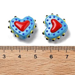 Baking Paint Glass Bumpy Beads Heart&nbsp;LAMP-V001-07B