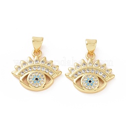 Brass Micro Pave Cubic Zirconia Pendants&nbsp;ZIRC-P106-10G