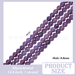 1 Strand Natural Lepidolite/Purple Mica Stone Beads Strands&nbsp;G-ME0001-35
