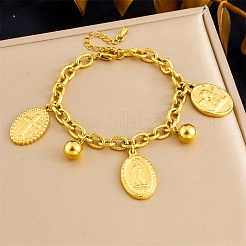 304 Stainless Steel Charm Bracelets Bracelets for Women&nbsp;BJEW-A046-01G