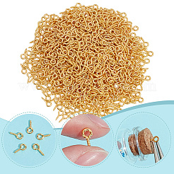 1000Pcs Iron Screw Eye Pin Peg Bails&nbsp;IFIN-ME0001-09G