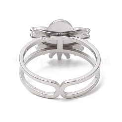 Natural White Jade & Amethyst & Lapis Lazuli & Tiger Eye 7 African Turquoise Finger Ring&nbsp;RJEW-JR00767-02
