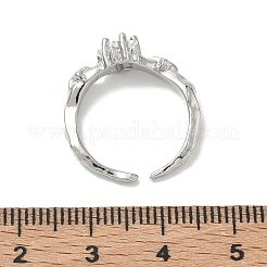 Brass Micro Pave Cubic Zirconia Cuff Open Rings&nbsp;RJEW-C163-20P