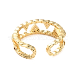 Rack Plating Brass Micro Pave Cubic Zirconia Open Cuff Rings for Women&nbsp;RJEW-U026-05G-04