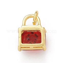 Rack Plating Brass Micro Pave Clear Cubic Zirconia Charms&nbsp;KK-C011-50G