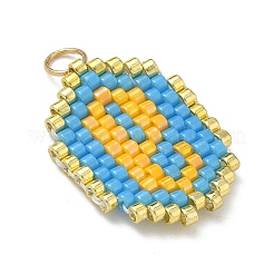 Beaded Number 9 Charms&nbsp;PALLOY-MZ00907-10