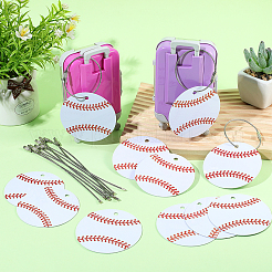12Pcs PVC Baseball Luggage Tags&nbsp;AJEW-SP0004-23A