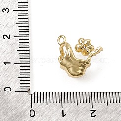 Brass Micro Pave Clear Cubic Zirconia Charms&nbsp;CU-CBA3D76-16G