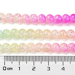 Spray Painted Crackle Glass Beads Strands&nbsp;DGLA-C002-6mm-05