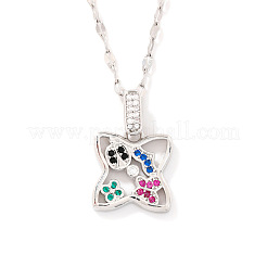Brass Pave Colorful Cubic Zirconia Star Pendant Fashion Hollow Necklaces for Women&nbsp;WV7472-1
