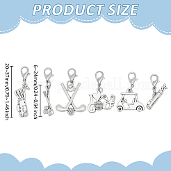 36Pcs 6 Styles Golf Alloy Pendant Decorations&nbsp;HJEW-GO00262