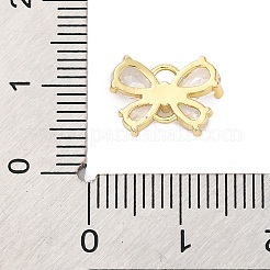 Brass Clear Cubic Zirconia Connector Charms/Links&nbsp;LS-FIND-L019-07G-04
