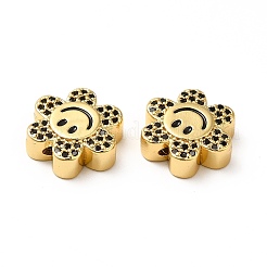 Rack Plating Brass Cubic Zirconia Beads&nbsp;KK-M232-01G-B