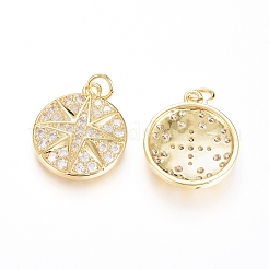 Brass Micro Pave Cubic Zirconia Pendants&nbsp;ZIRC-G166-27G