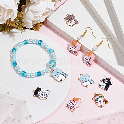 32Pcs 8 Styles Alloy Enamel Pendants&nbsp;ENAM-SC0005-46