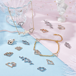 48Pcs 12 Style Alloy & ABS Plastic connector Charms&nbsp;FIND-PH0005-32