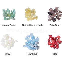 Natural Lemon Jade & Aquamarine &  Green Aventurine & White Shell & Natural Red Jasper Chip Beads&nbsp;G-PH0033-02