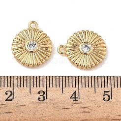 Brass Micro Pave Cubic Zirconia Grooved Pendants&nbsp;KK-A280-04A-G