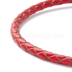 Braided Leather Cord Bracelet for Women&nbsp;BJEW-C009-01A