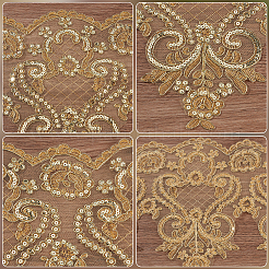 Polyester Lace Trims&nbsp;SRIB-WH0011-345A