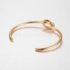 Unique Design 304 Stainless Steel Cuff Bangles&nbsp;BJEW-K105-07G