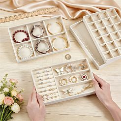 4Pcs 4 Styles MDF Covered with Velvet Jewelry Display Trays&nbsp;CON-UN0001-16A