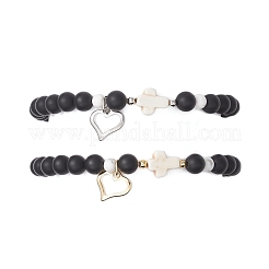 2Pcs 201 Stainless Steel Open Charm Bracelets&nbsp;BJEW-JB12719